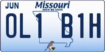 MO license plate OL1B1H