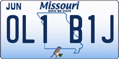 MO license plate OL1B1J