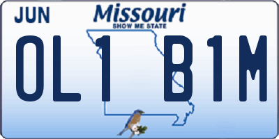 MO license plate OL1B1M