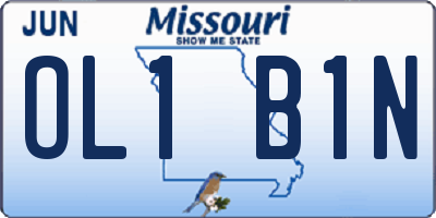 MO license plate OL1B1N