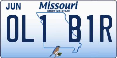 MO license plate OL1B1R