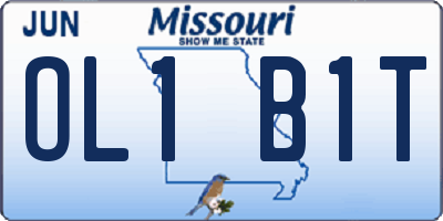 MO license plate OL1B1T