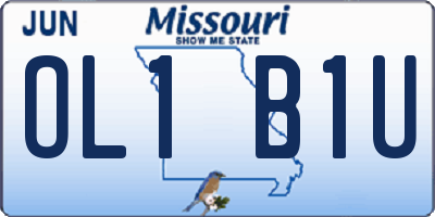 MO license plate OL1B1U