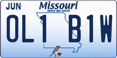 MO license plate OL1B1W