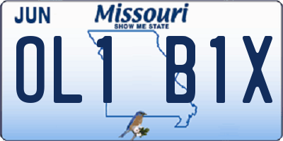 MO license plate OL1B1X