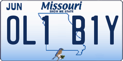 MO license plate OL1B1Y