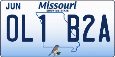 MO license plate OL1B2A