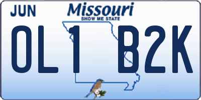MO license plate OL1B2K