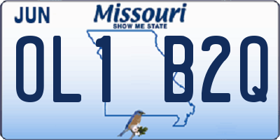 MO license plate OL1B2Q