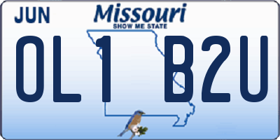 MO license plate OL1B2U