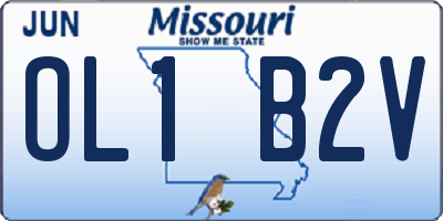 MO license plate OL1B2V