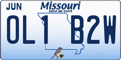 MO license plate OL1B2W