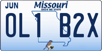 MO license plate OL1B2X