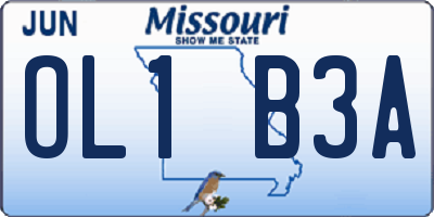MO license plate OL1B3A