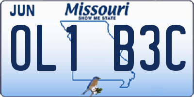 MO license plate OL1B3C