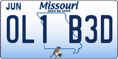 MO license plate OL1B3D