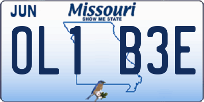 MO license plate OL1B3E