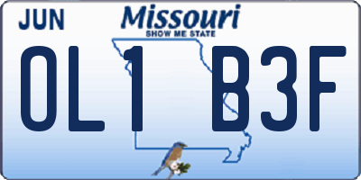 MO license plate OL1B3F