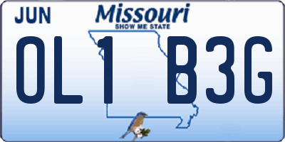 MO license plate OL1B3G