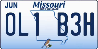 MO license plate OL1B3H