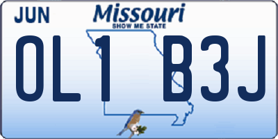 MO license plate OL1B3J