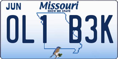 MO license plate OL1B3K