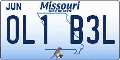 MO license plate OL1B3L