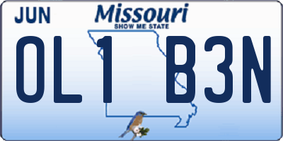 MO license plate OL1B3N
