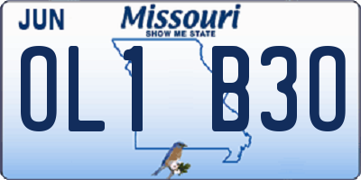 MO license plate OL1B3O