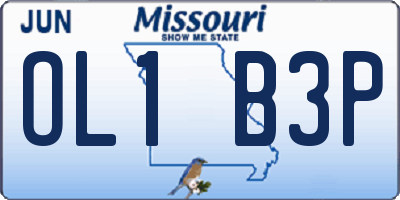 MO license plate OL1B3P