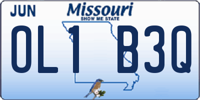 MO license plate OL1B3Q