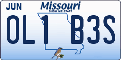 MO license plate OL1B3S