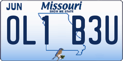 MO license plate OL1B3U