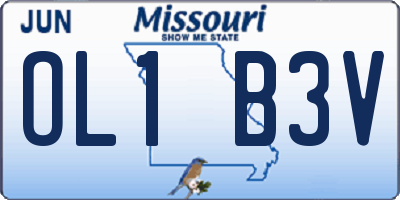 MO license plate OL1B3V