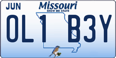 MO license plate OL1B3Y