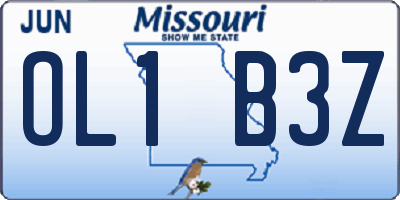 MO license plate OL1B3Z
