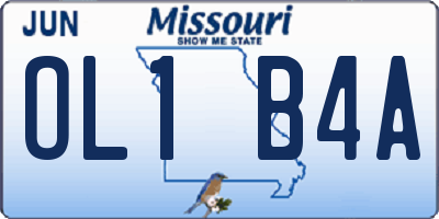 MO license plate OL1B4A