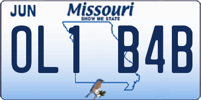 MO license plate OL1B4B
