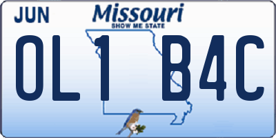 MO license plate OL1B4C