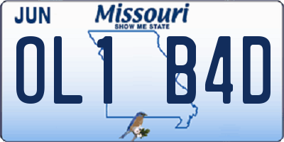 MO license plate OL1B4D
