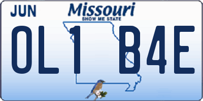 MO license plate OL1B4E