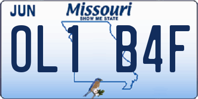 MO license plate OL1B4F