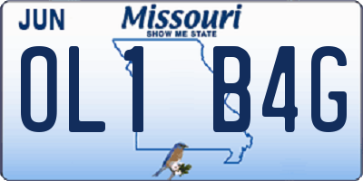 MO license plate OL1B4G