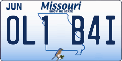 MO license plate OL1B4I