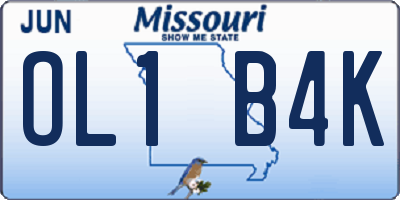 MO license plate OL1B4K