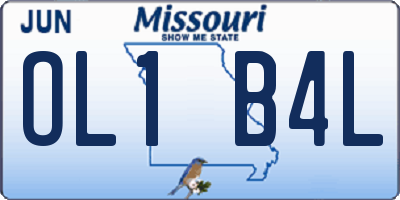MO license plate OL1B4L