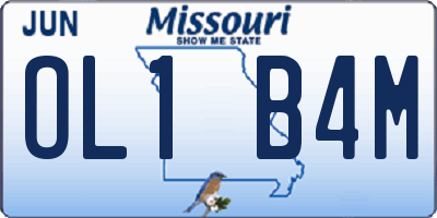 MO license plate OL1B4M