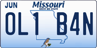 MO license plate OL1B4N