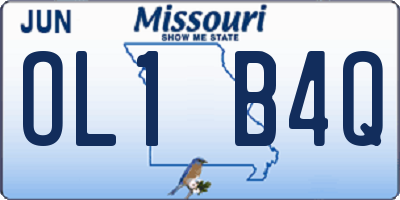 MO license plate OL1B4Q