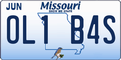 MO license plate OL1B4S